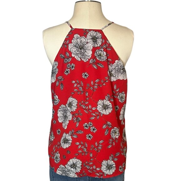 Peace & Pearls red floral camisole tank size M - Picture 4 of 9
